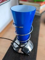 Vintage Lampe Tischleuchte Chrom Glas blau 1980er München - Sendling-Westpark Vorschau