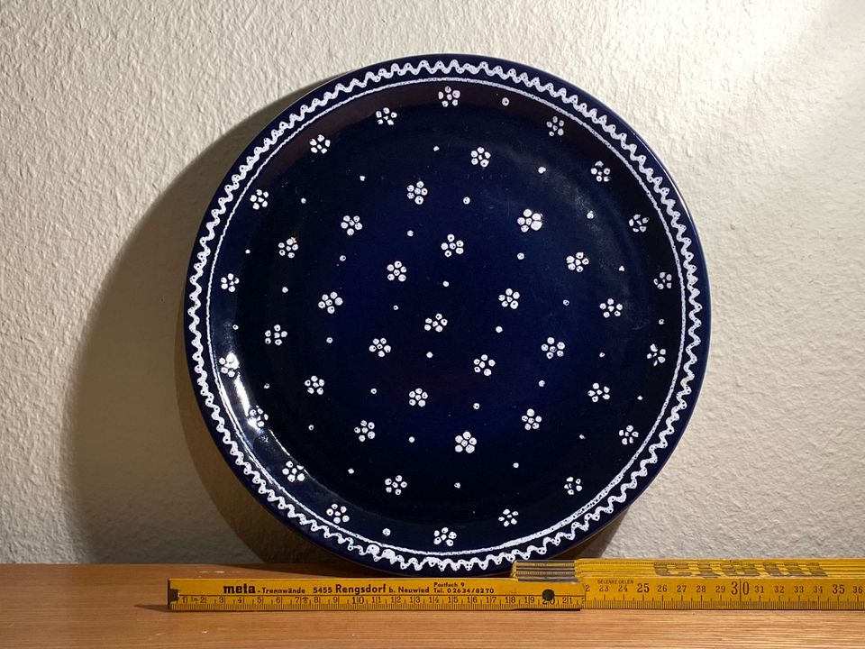Kuchenplatte, Teller Ø 30 cm, Gmundner Keramik »Dirndl« blau in Essen