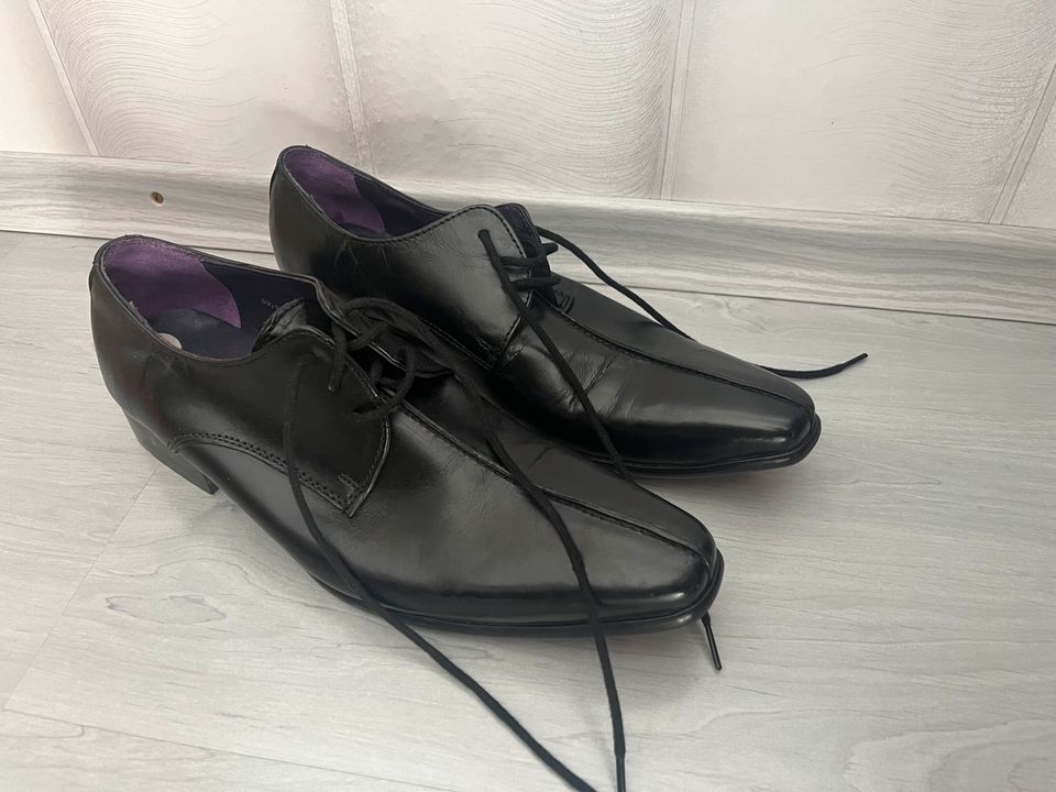 GUCINARI Herren Spitzschuhe Größe 41 Leder Schuhe schwarz in Augsburg