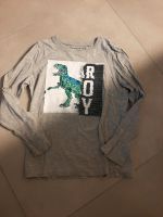 Dino Rex Shirt langarm gr 122 128 Pailletten Nordrhein-Westfalen - Gütersloh Vorschau