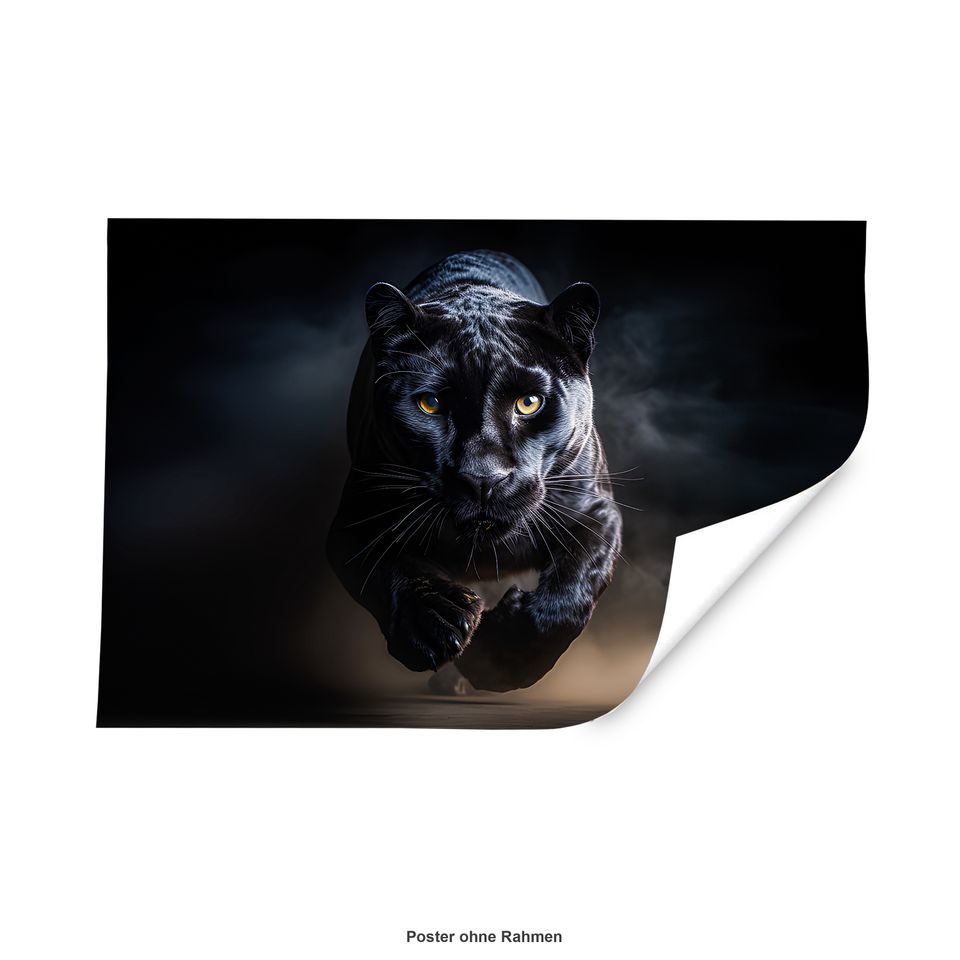 Schwarzer Panther Tier, Wandbild, Acrylglas, Poster Leinwand Deko in Stuttgart