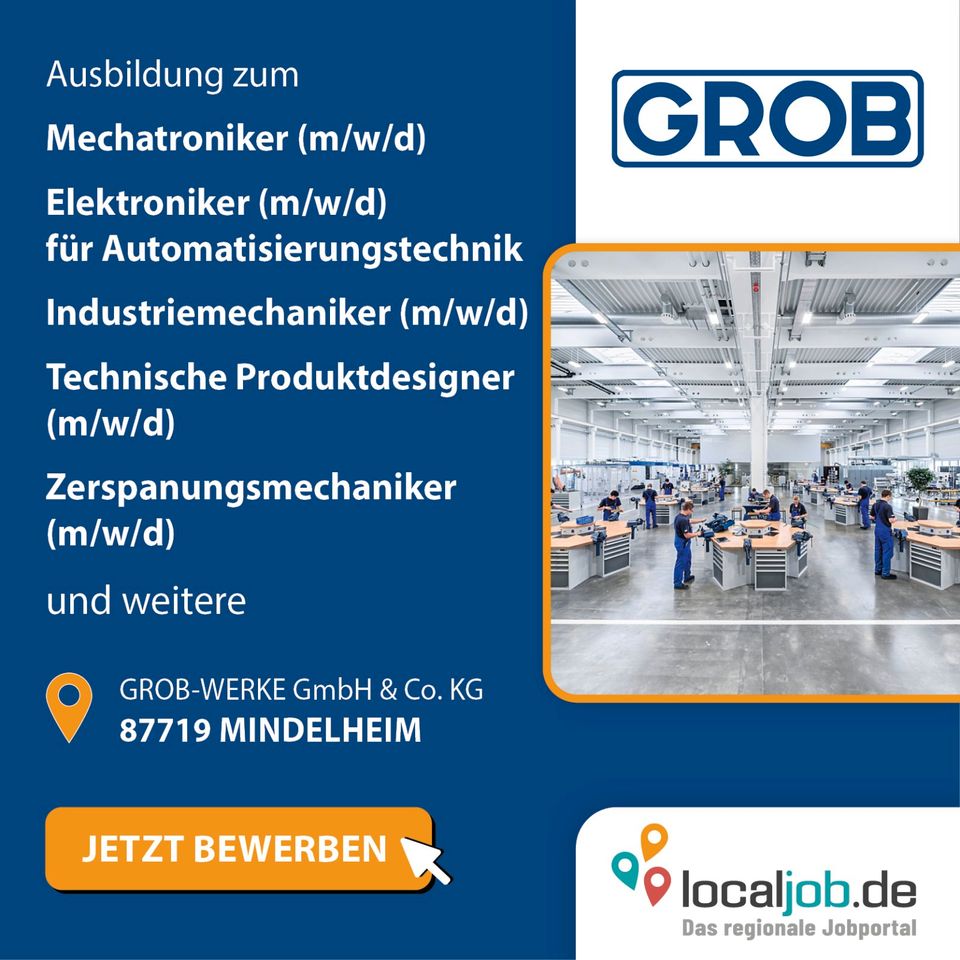 AZUBIS (m/w/d) in Mindelheim gesucht! www.localjob.de in Mindelheim