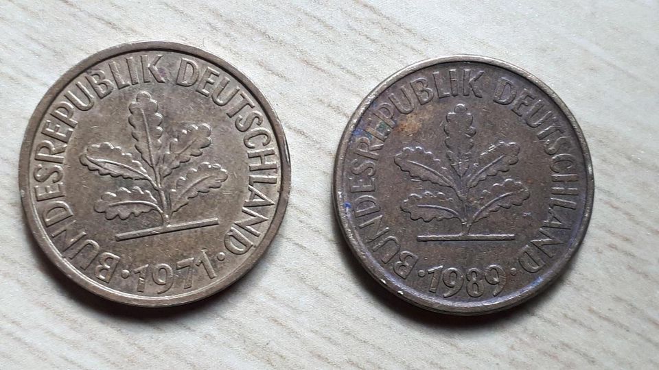 Münzen 5 Pfennig BRD 1971 und 1989 Sammelmünzen in Reinbek