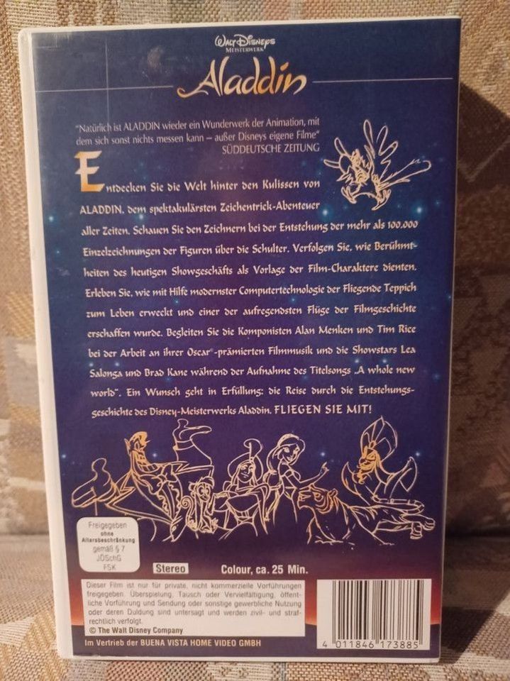 VHS Kassette Disney "Aladdin - Ein Meisterwerk entsteht" in Welzow