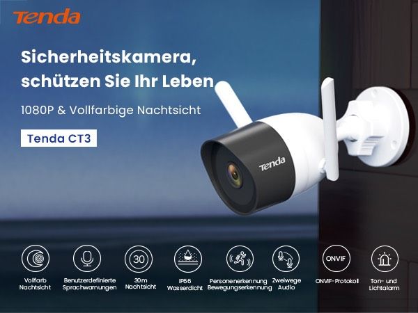 Tenda Überwachungskamera Aussen WLAN, 1080P neu in Berlin