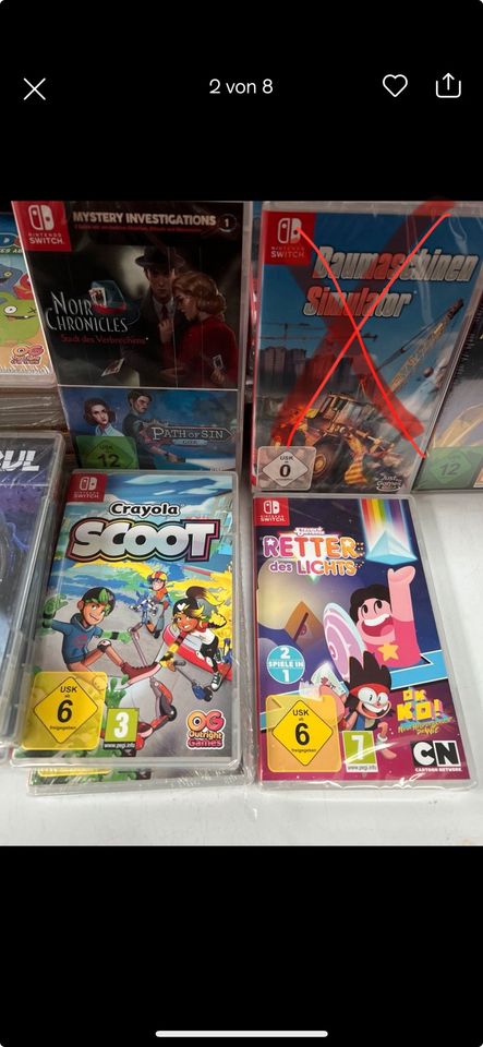 Diverse Nintendo Switch Spiele bis FSK 16 Neu je 8€ in Hemslingen