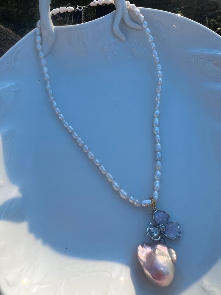 echte suesswasser Perlen Barrock Kette pink Anhänger Neu in Essen-West