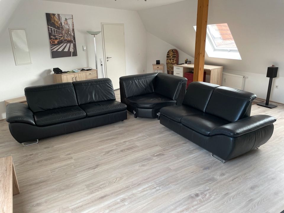 Sofa/Couch L-Form Echtleder (Neupreis ca. 3000€) in Rimbach