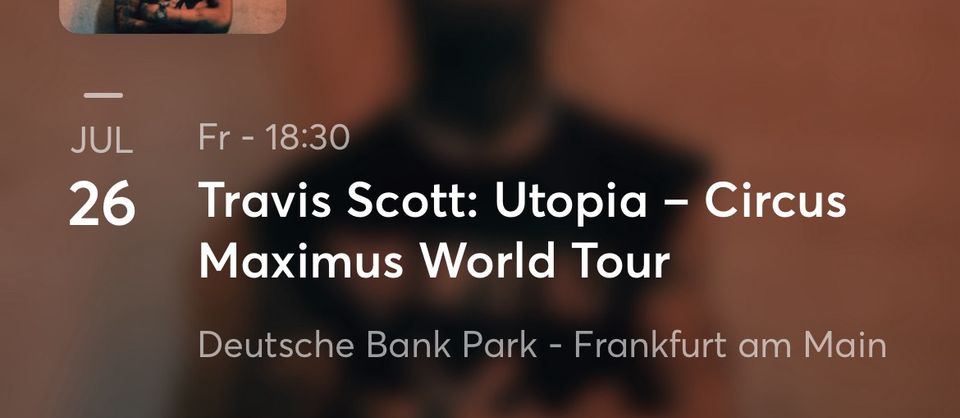 2 Sitzplatz Tickets Travis Scott Utopia Frankfurt in Frankfurt am Main