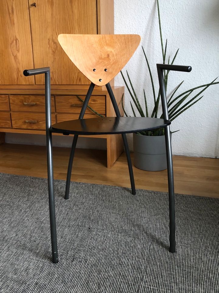 Futuristische „Alien“ Stühle, Vintage, Holz/Stahl 1980er in Wuppertal
