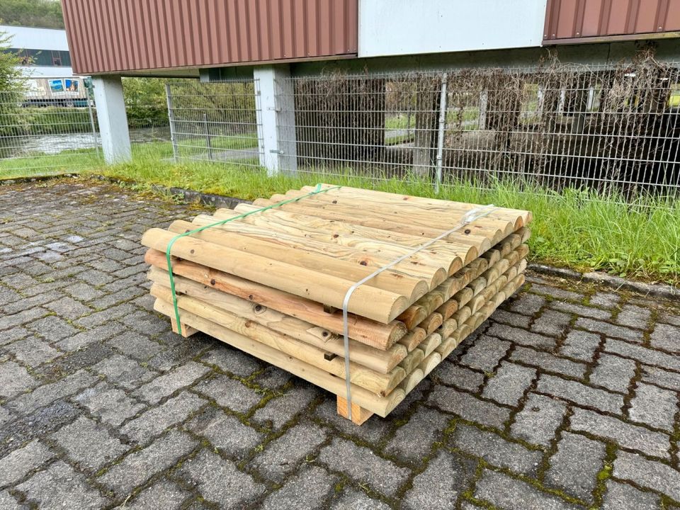 Palisade Holz Halbrund Halbholz Beeteinfassung - 12x100 - KDI in Lennestadt