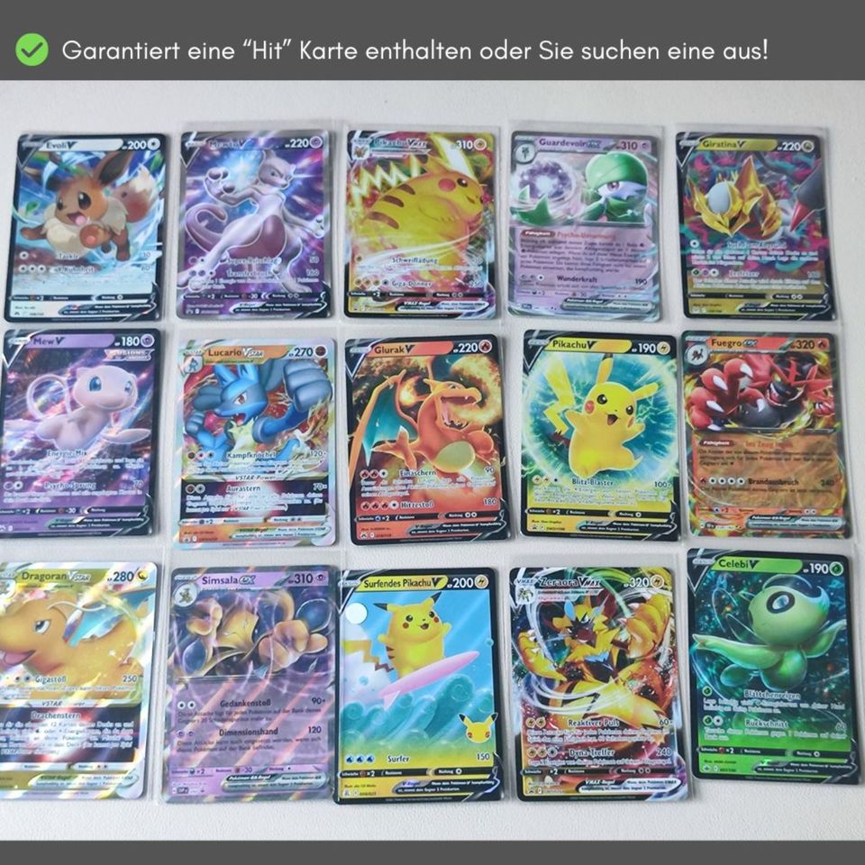 Pokemon Pakete - 50+ Karten | 12x HOLO  |  1 V/VMAX/EX in Großenbrode