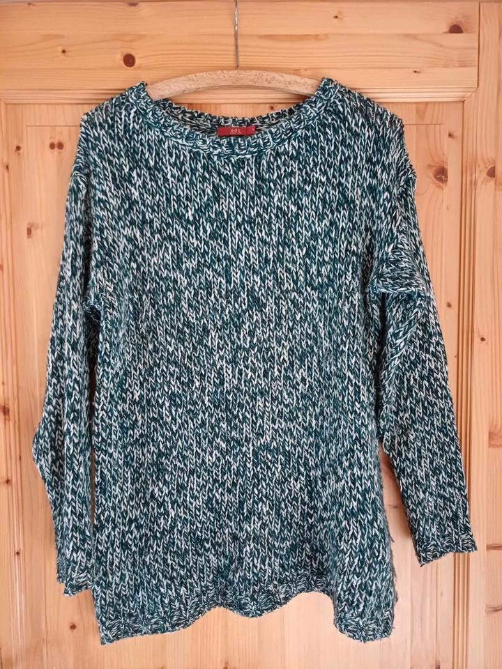 Damen Pullover von edc, Gr. L, grün/weiß, neuwertig in Olpe