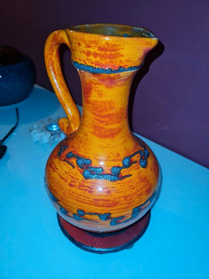 Vase Mid Century Vintage orange Fat Lava Scheurich 285-25 Foreign in Sassenberg