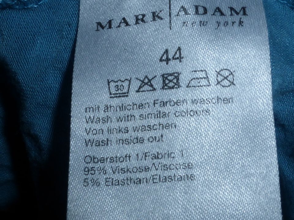 Mark Adam türkis mit Blättermotiv Shirt T-Shirt Größe 44 in Hof (Saale)