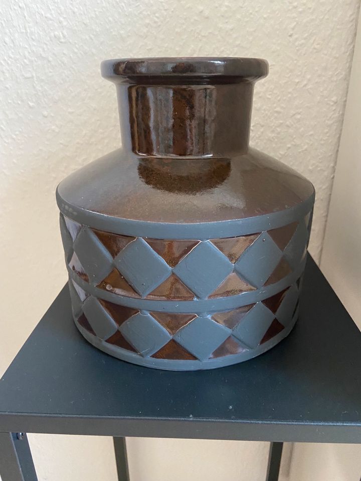 Vase Keramik dunkelbraun schwarz neu in Plankstadt