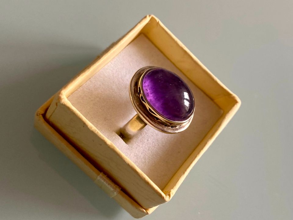 Ring 925er Silber &  Amethyst - 17,2 mm / 54 mm - handgeschmiedet in Stuttgart