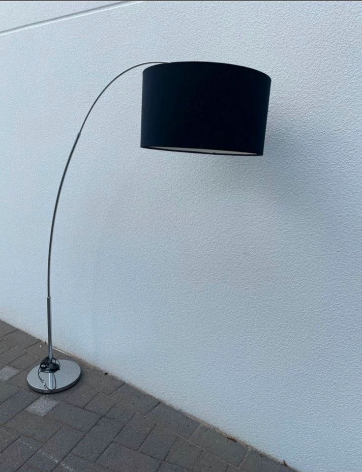 Stehleuchte Bogenlampe Stehlampe Lampe schwarz Silber in Alfter