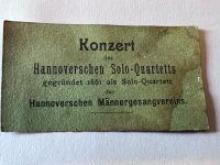 Konzertkarte Hannoversches Solo-Quartett  1861 Niedersachsen - Bockenem Vorschau