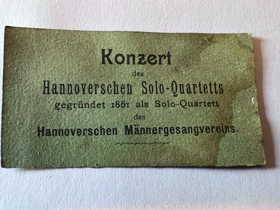 Konzertkarte Hannoversches Solo-Quartett  1861 in Bockenem