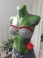 Esprit Bikini Top maritim schwarz weiß Streifen Frill Gr. 36 neu Brandenburg - Ruhland Vorschau
