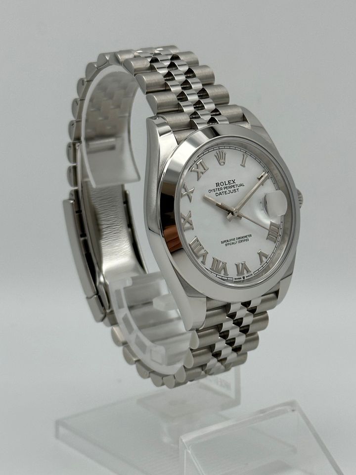 Rolex Datejust 41 Ref. 126300 weiß römisch 2023 NEU in Düsseldorf