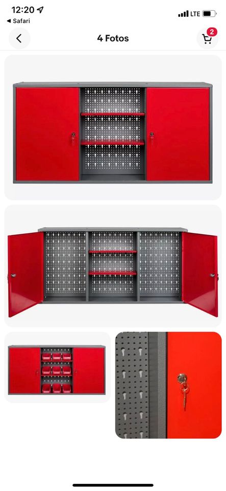 neuer Metallschrank Werkstatt Werkbank Garage 120x60x20cm blau in Nordheim