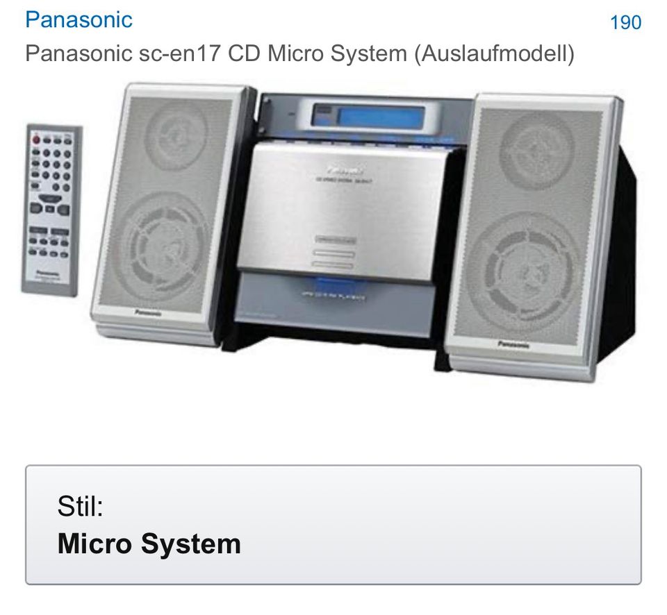 Panasonic mp3 CD AM FM Stereo Radio Musik Anlage Fernbedienung in Düsseldorf
