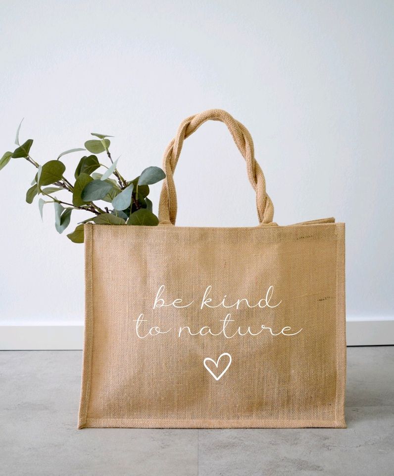 Jutetasche Strandtasche be Kind Top Nature Tasche Bag Beach in Rehfelde