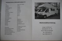 WOHNMOBIL ZU VERMIETEN PLZ 91717 Bayern - Wassertrüdingen Vorschau