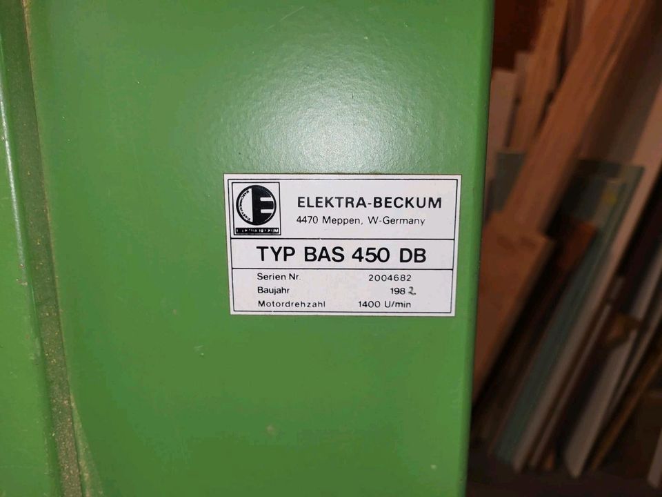 Bandsäge von Elektra Beckum / Typ: BAS 450 DB in Solingen