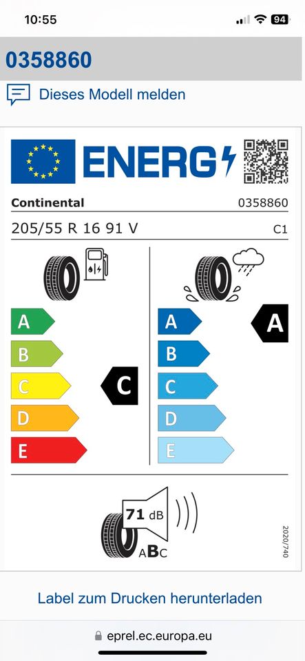 205/55R16 91V Continental Premium Contact 6 Neuwertig in Grevenbroich