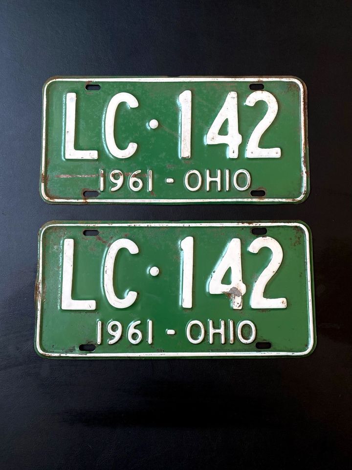 1961 Nummernschild Kennzeichen Paar Ohio USA original Hot Rod in