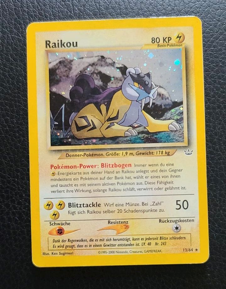 Raikou 13/64 Holo 1995-2000 Pokemonkarte leicht bespielt in Berlin