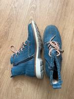 Schuhe aus Jeansstoff mit Rosa Schnürsenkel und Reißverschluss Nordrhein-Westfalen - Nettetal Vorschau