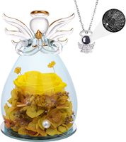 Engel aus Glas mit Halskette und gelber Rose Geschenk Bayern - Schwindegg Vorschau
