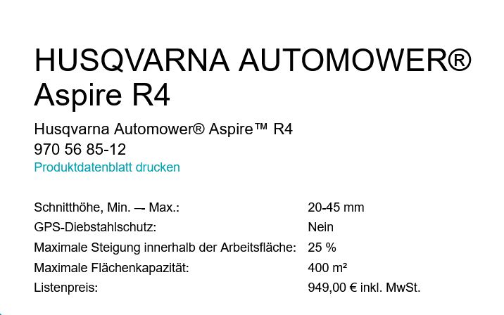 HUSQVARNA AUTOMOWER® Aspire R4 in Stemwede