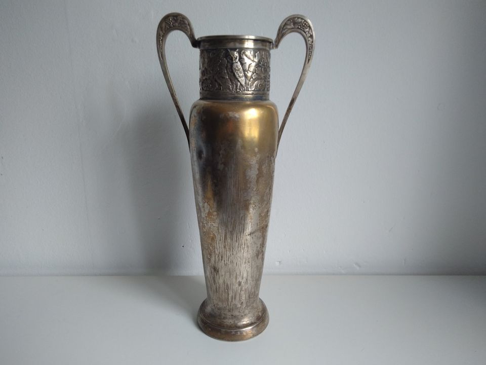 C. Deffner Esslingen Vase Metall 1930er Antik Vintage Jugendstil in Wuppertal