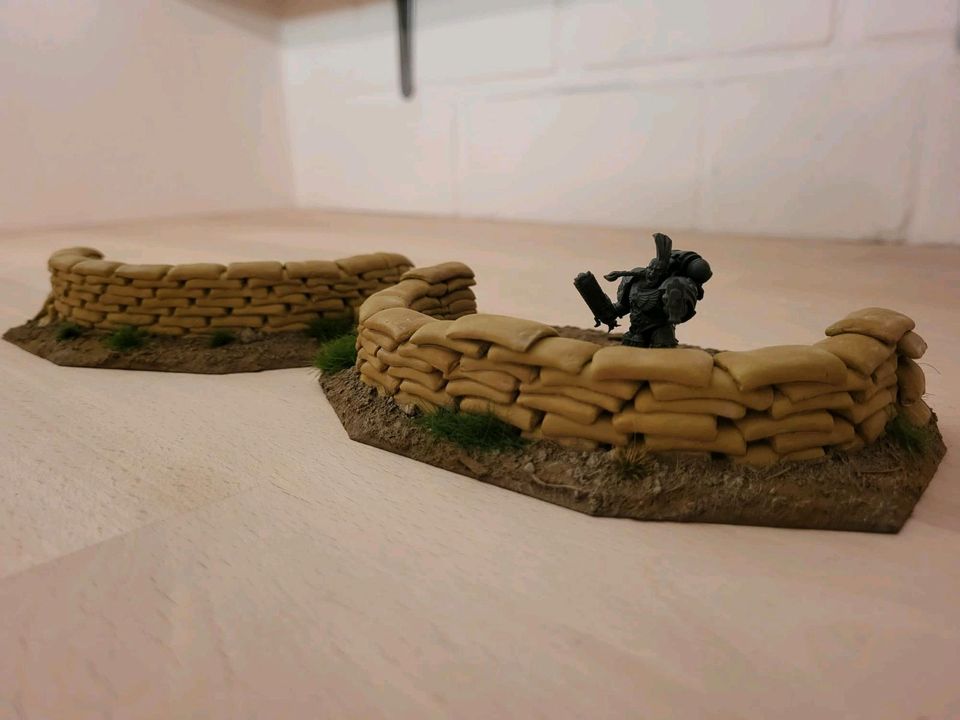 Warhammer 40k Terrain Gelände Sandsäcke Astra Militarum Death Gua in Schönfließ b Oranienburg