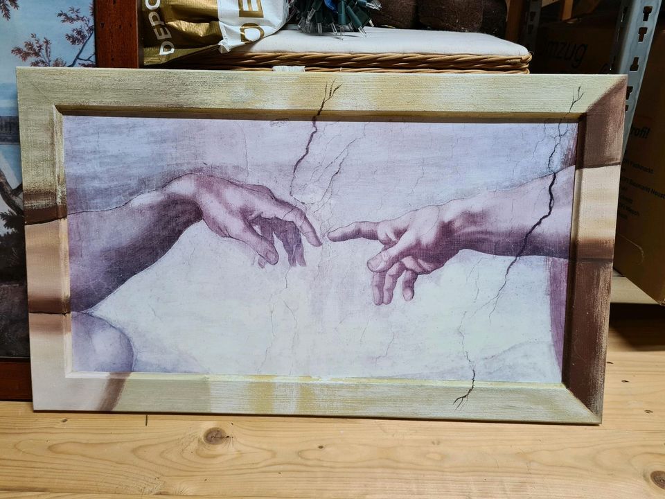 Bild Die Erschaffgung Adams Michelangelo 74 x 43 cm in Calbe (Saale)