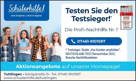 Tuttlingen: Nachhilfe in Mathematik, Deutsch, Englisch, Franz in Tuttlingen