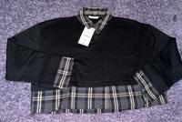 Zara Sweatshirt mit Bluse kariert schwarz-grau Gr. L neu Bielefeld - Heepen Vorschau