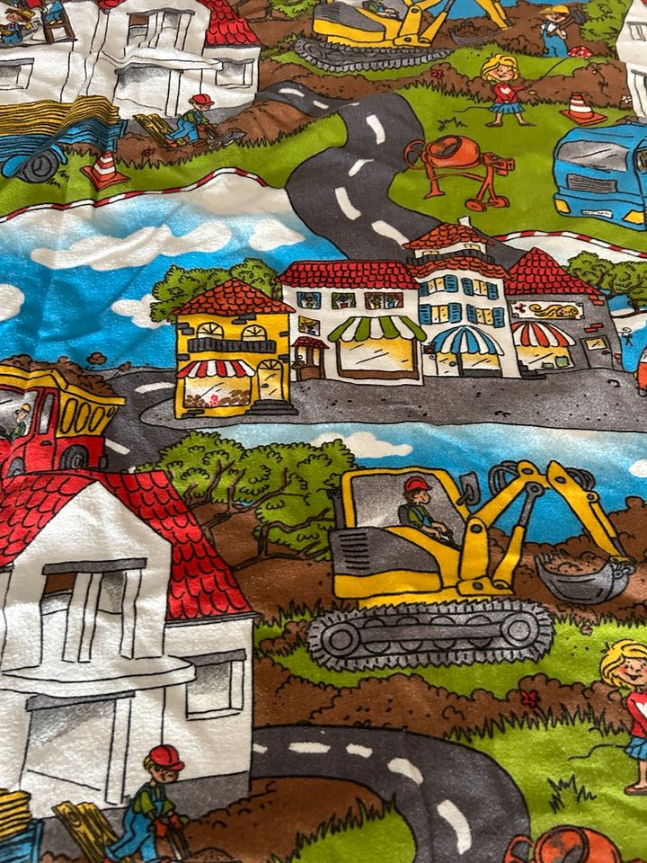 Kinder Biber-Bettwäsche 135x200cm Baustelle & Fahrzeuge Jungen in Weissach