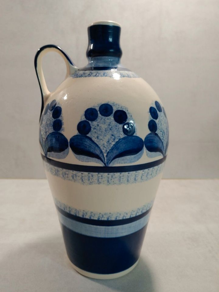 Kanne Krug Vase blau weiß Vintage Deko H ca. 25 cm in Schleiz