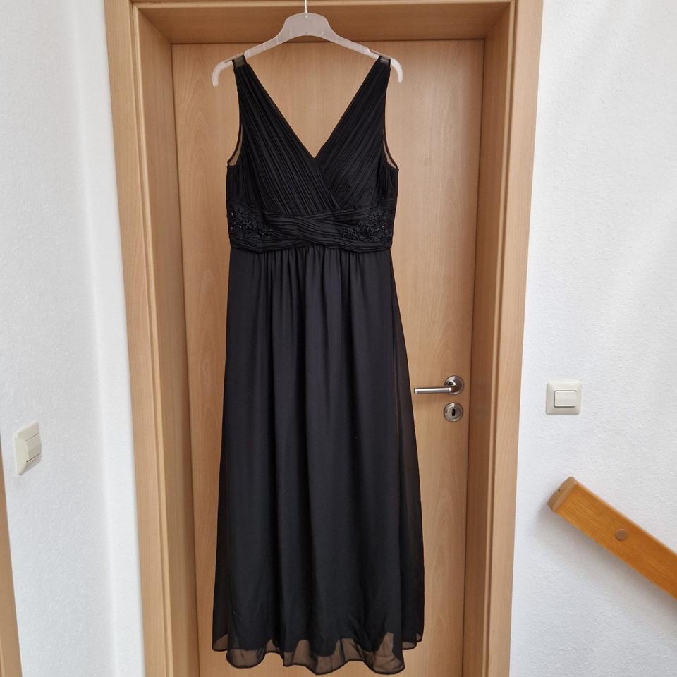Chiffonkleid, Abendkleid Vera Mont, lang, Größe 42, schwarz in Schramberg