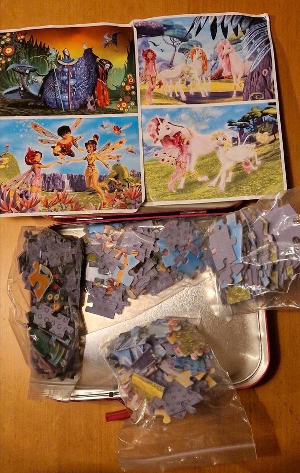 Metalkoffer mit 4 Puzzles "Mia and Me" in Langewiesen