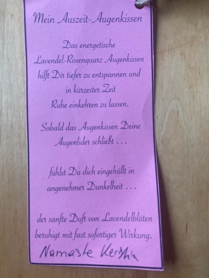 Augenkissen,Lavendel-(Rosenquarz),Yoga/Meditation/Einschlafhilfe in Hannover