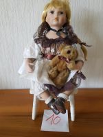 Puppe mit Echthaar/Porzellankopf und Bär Schleswig-Holstein - Neuberend Vorschau