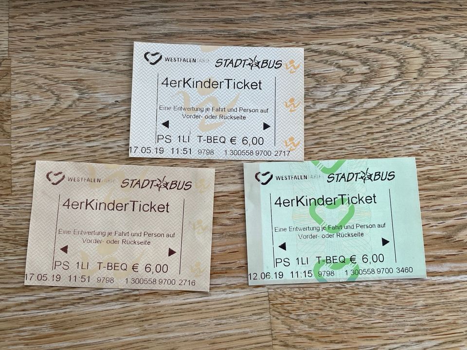 4er Kinder Ticket Stadtbus Lemgo drei mal in Lemgo