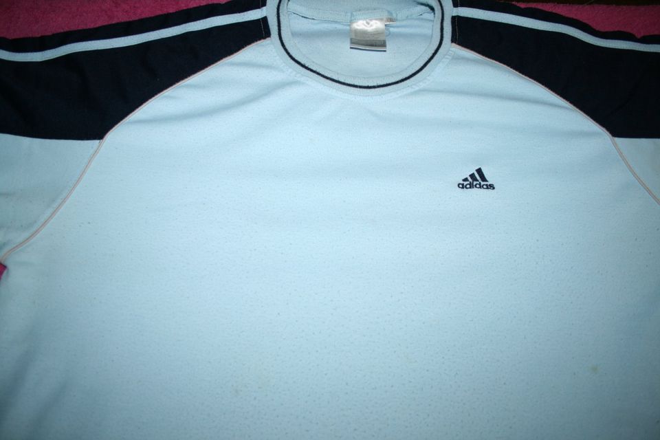 Original Adidas T-Shirt  Helllblau / Dunkelblau Größe XXL in Glan-Münchweiler